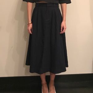 Navy wool skirt